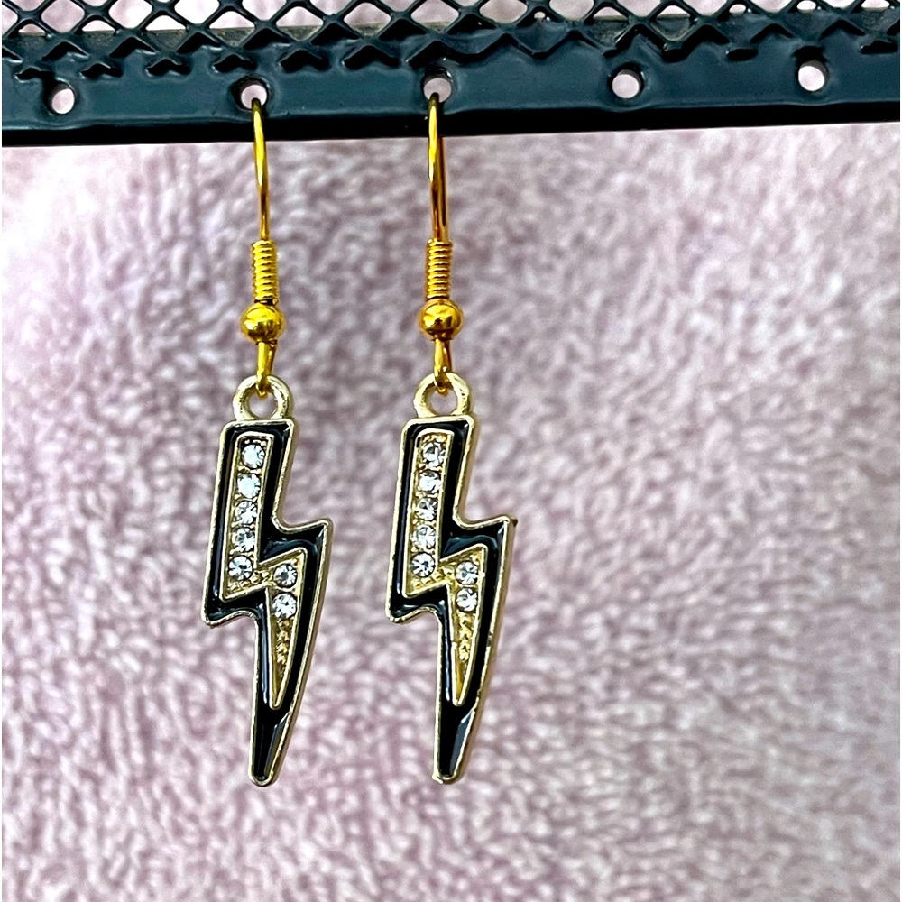 Crystal Lightning Bolt Earrings